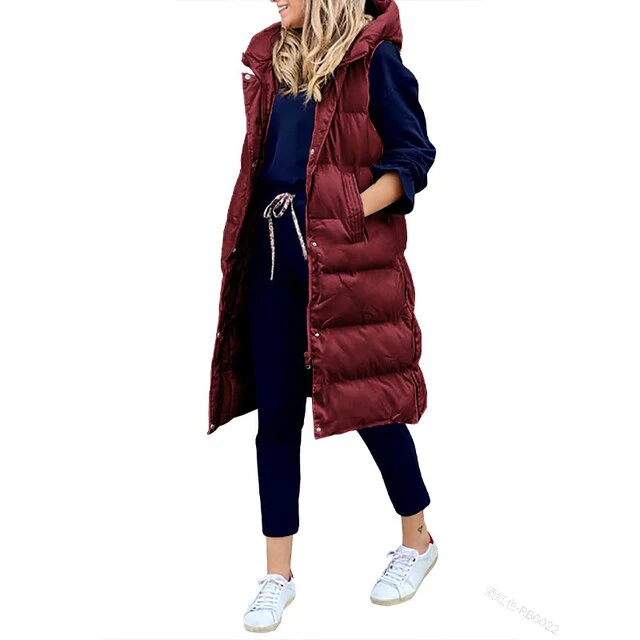Lena - Gilet Cappotto Lungo in cotone Giacca Senza Maniche - Image 10