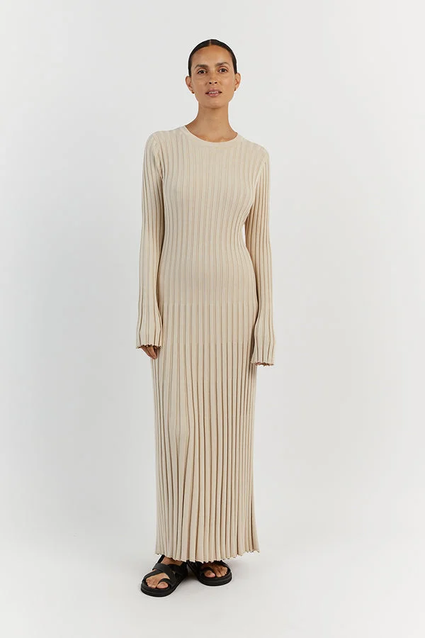 Vestito Midi In Maglia Con Maniche a Girocollo - Image 11