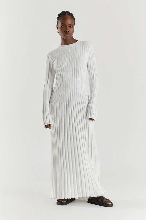 Vestito Midi In Maglia Con Maniche a Girocollo - Image 3