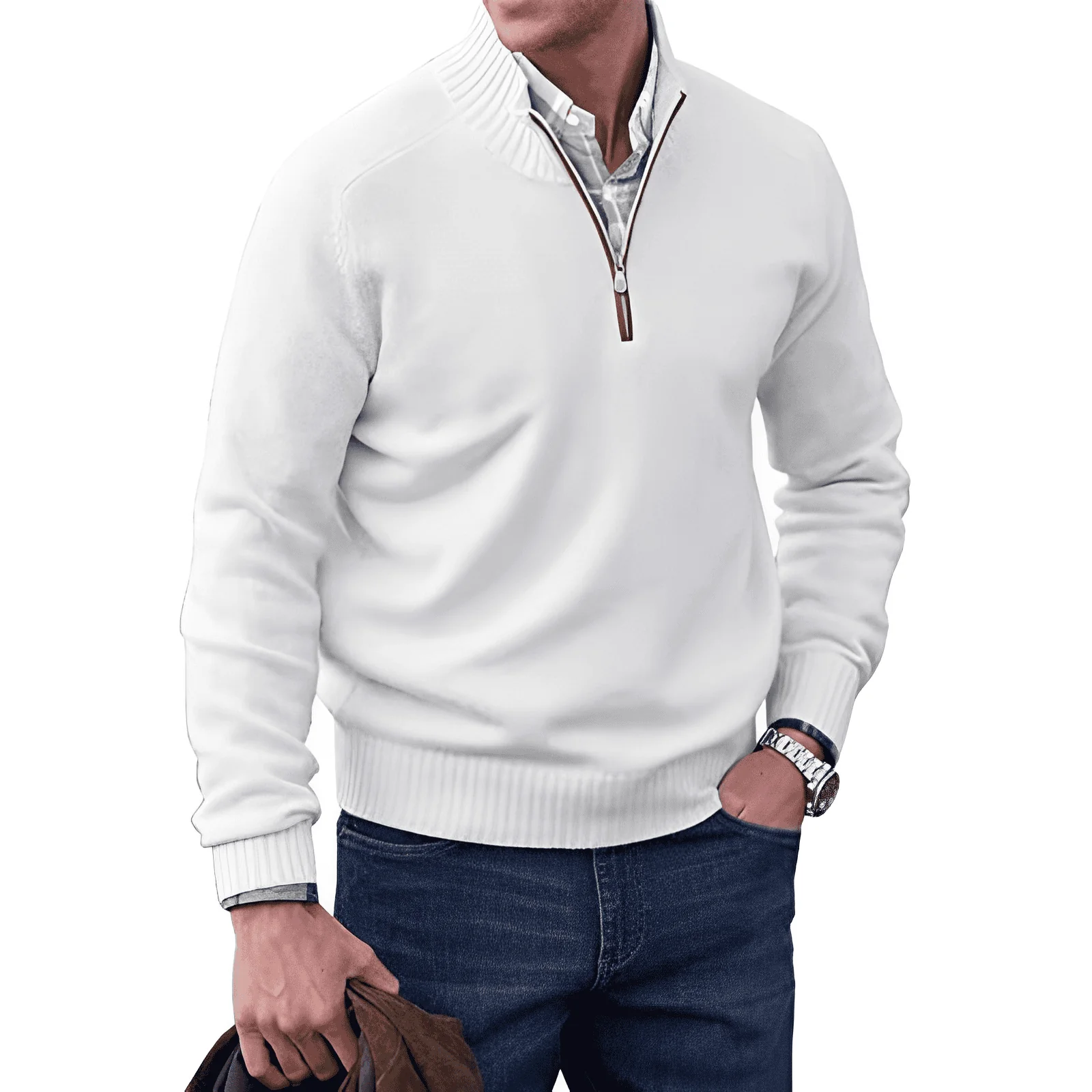 Jones |  Elegante Maglione Con Zip - Image 3