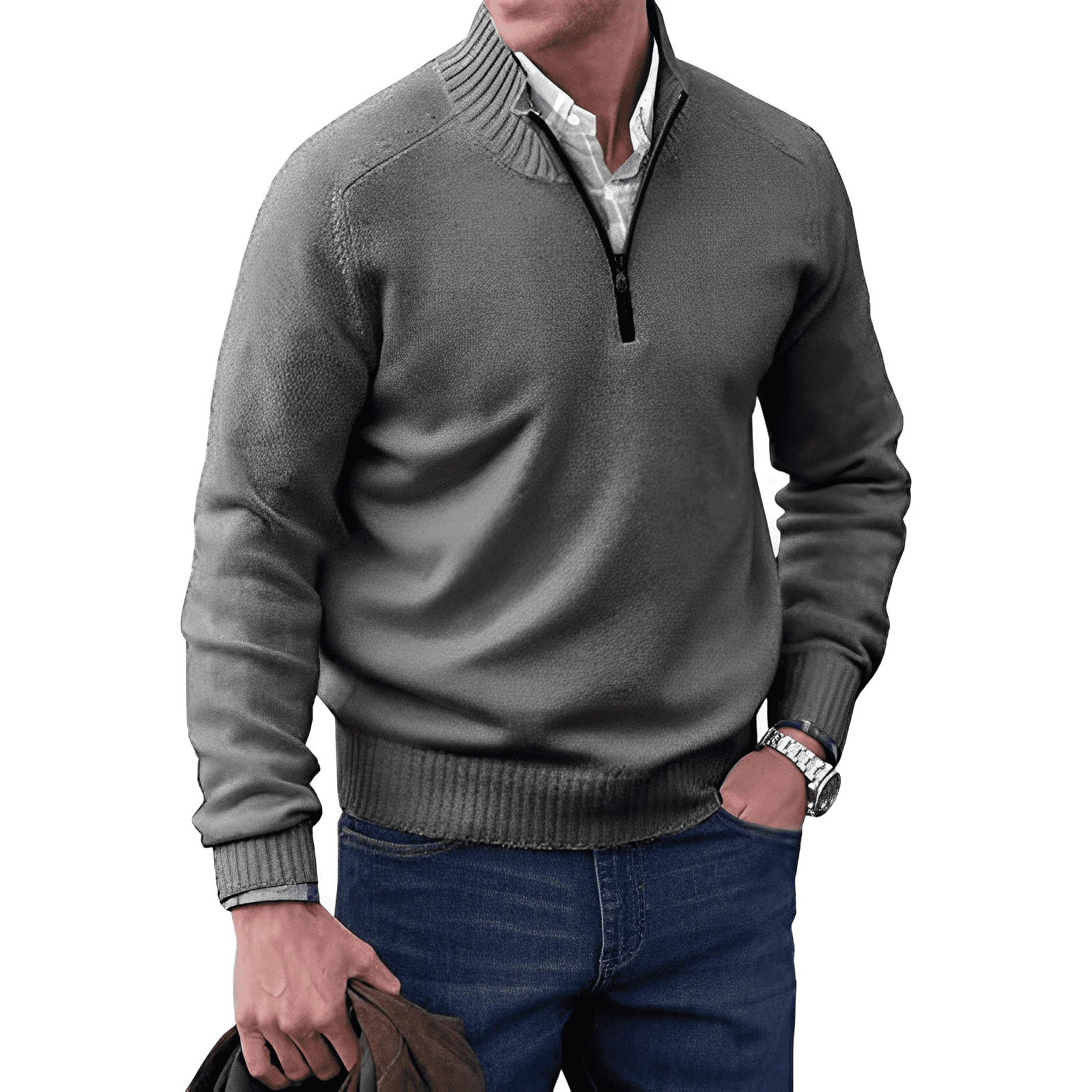 Jones |  Elegante Maglione Con Zip - Image 4