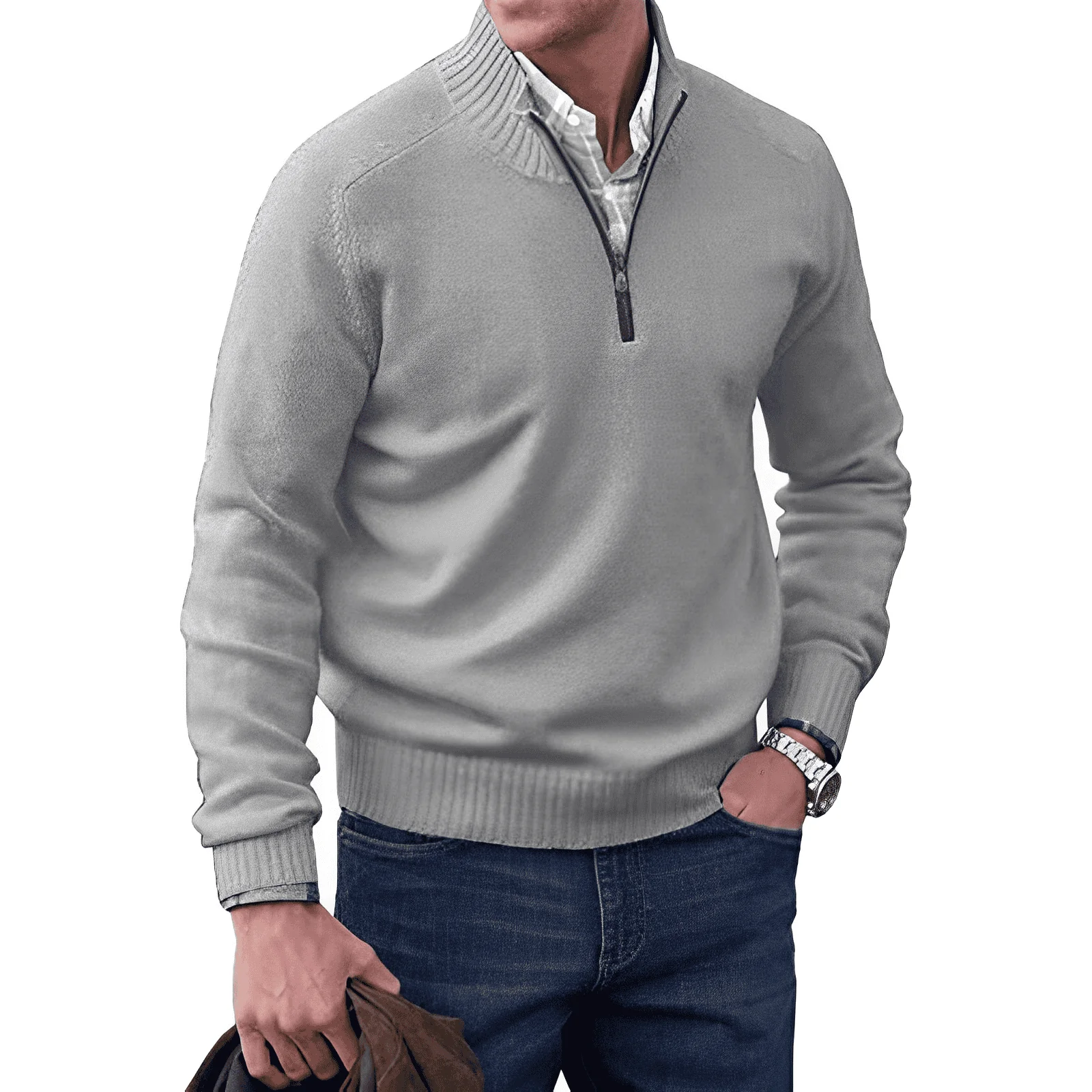 Jones |  Elegante Maglione Con Zip - Image 5
