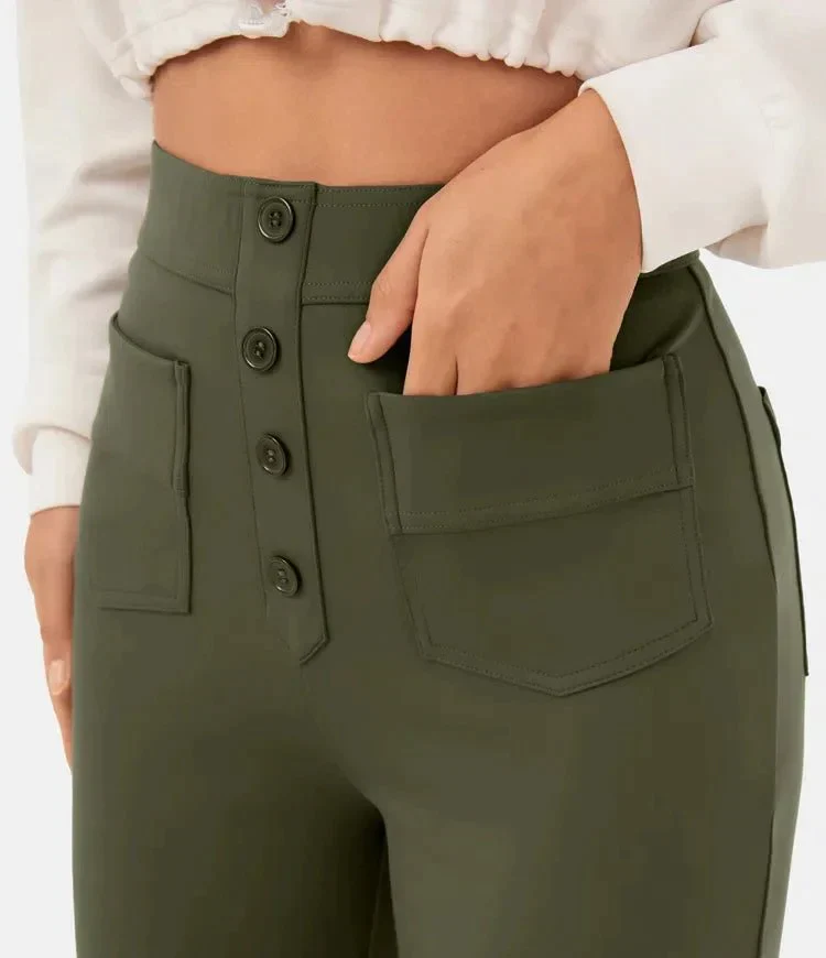 Pantaloni Casual Elasticizzati a Vita Alta - Image 10