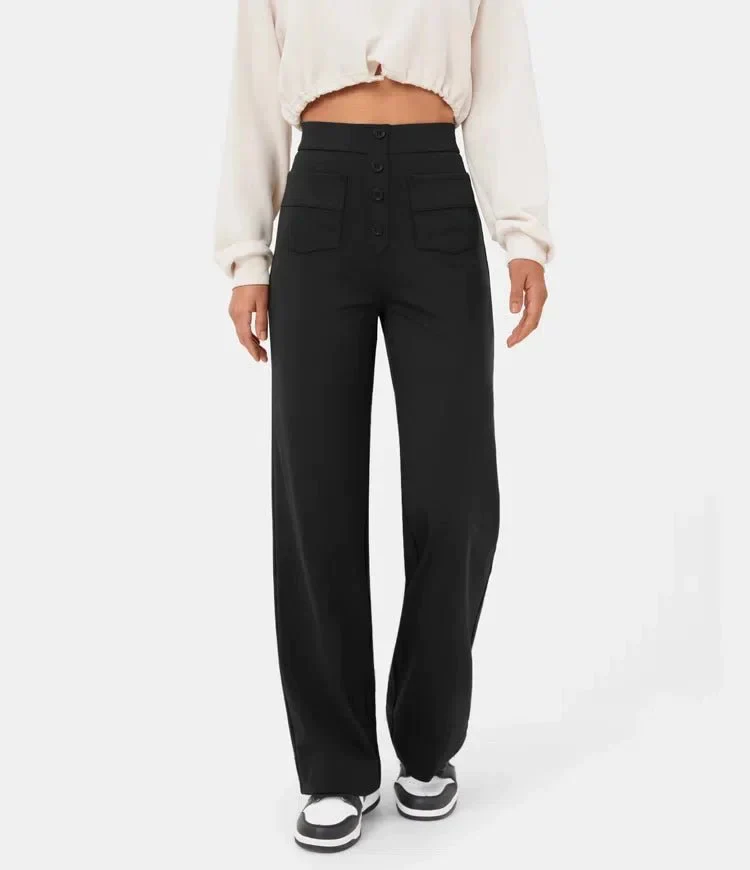 Pantaloni Casual Elasticizzati a Vita Alta - Image 8