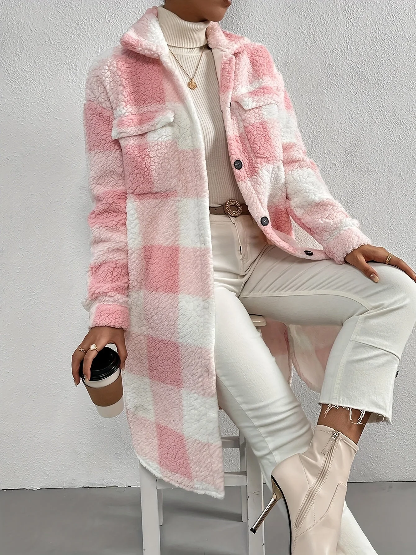 Liesa - Elegante Cappotto a Scacchi