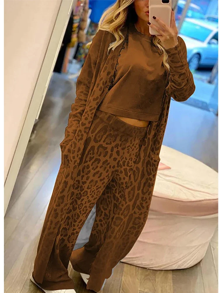 Janice - Cardigan Leopardato e Pantaloni Elasticizzati - Image 2