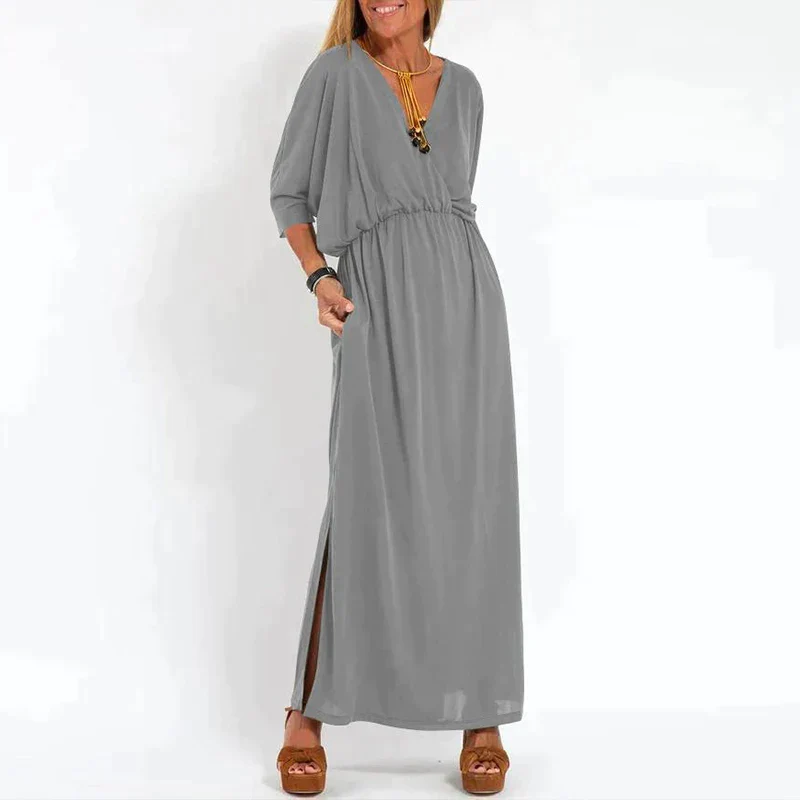 Abito Lungo Vintage Con Spacco Laterale