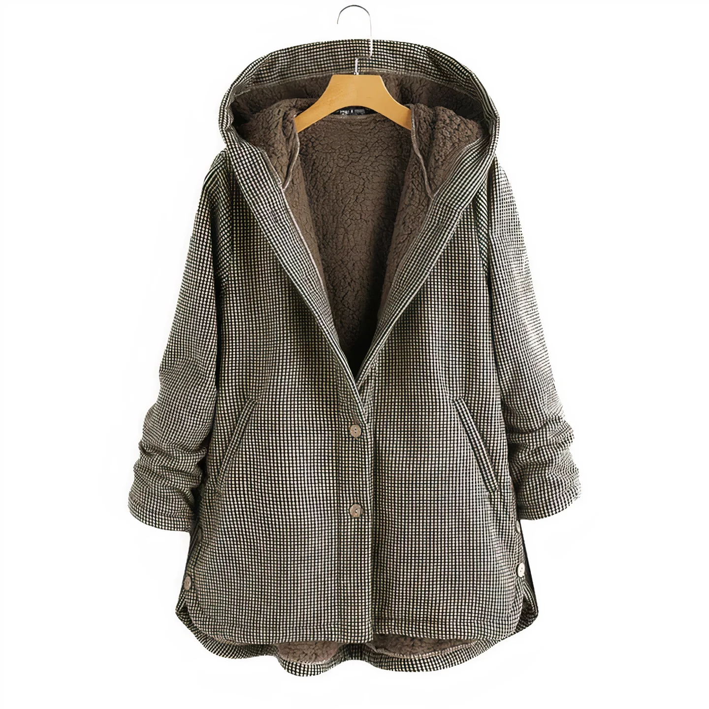 Alma - Cappotto Invernale con Cappuccio e Fodera in Pile