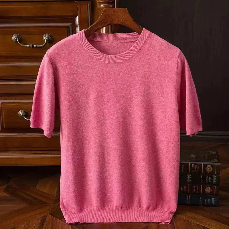 Aurelio – T Shirt In Cashmere Da Uomo - Image 5