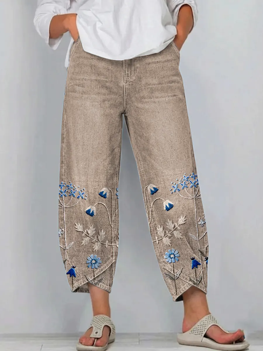 Aven | Pantaloni Ricamati Casual Chic