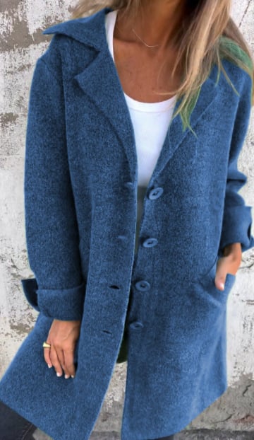 Christina - Cappotto Monopetto Casual in Lana con Revers - Image 6