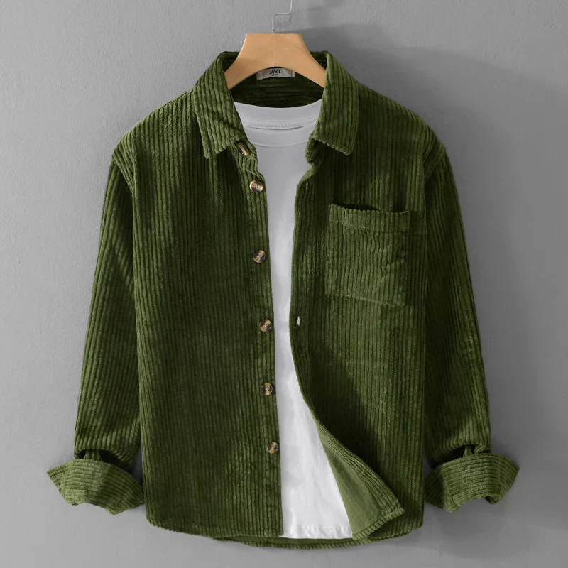 Cordis | Elegante Camicia In Velluto A Coste Da Uomo - Image 2