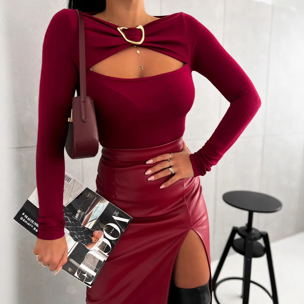 Diana | Top con Dettagli Cut-Out a Maniche Lunghe - Image 2