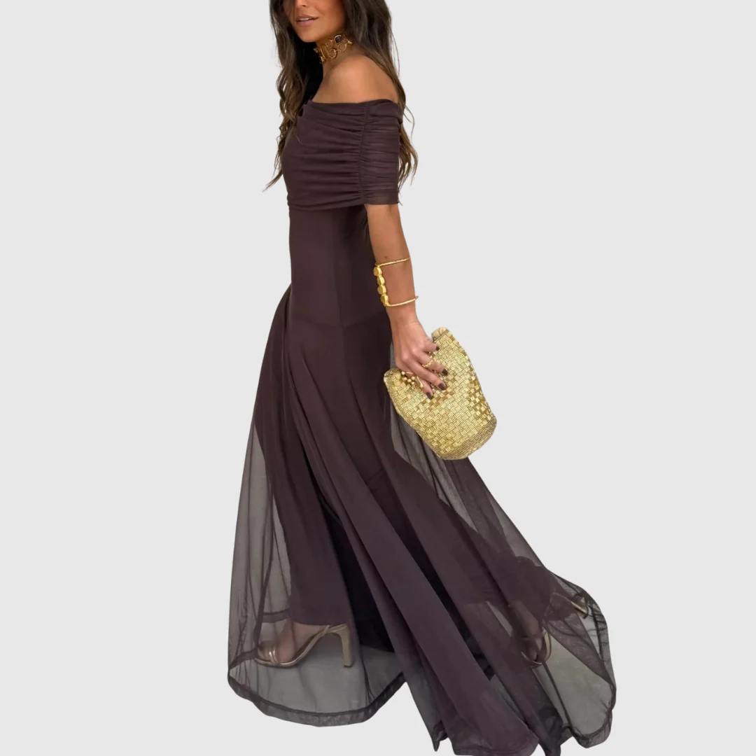 Dovira | Abito Lungo Elegante Bardot - Image 2