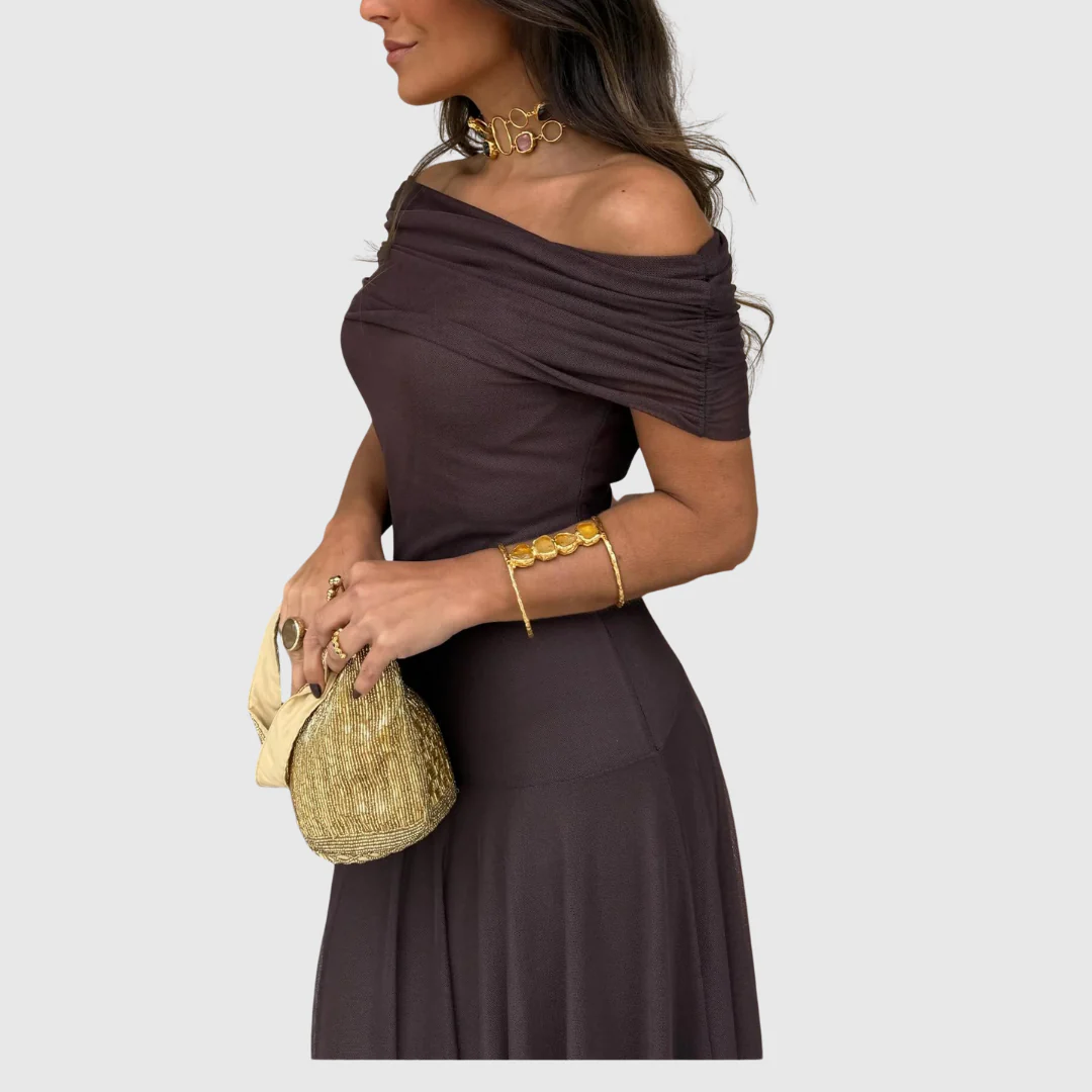 Dovira | Abito Lungo Elegante Bardot - Image 4