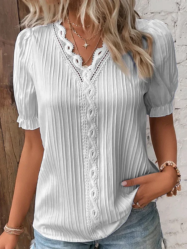 Elegante top in pizzo con scollo a V - Image 7