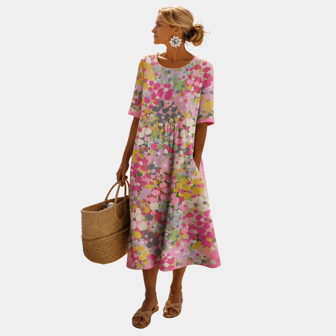 Elena | Abito Midi Floreale Leggero E Fluido - Image 2