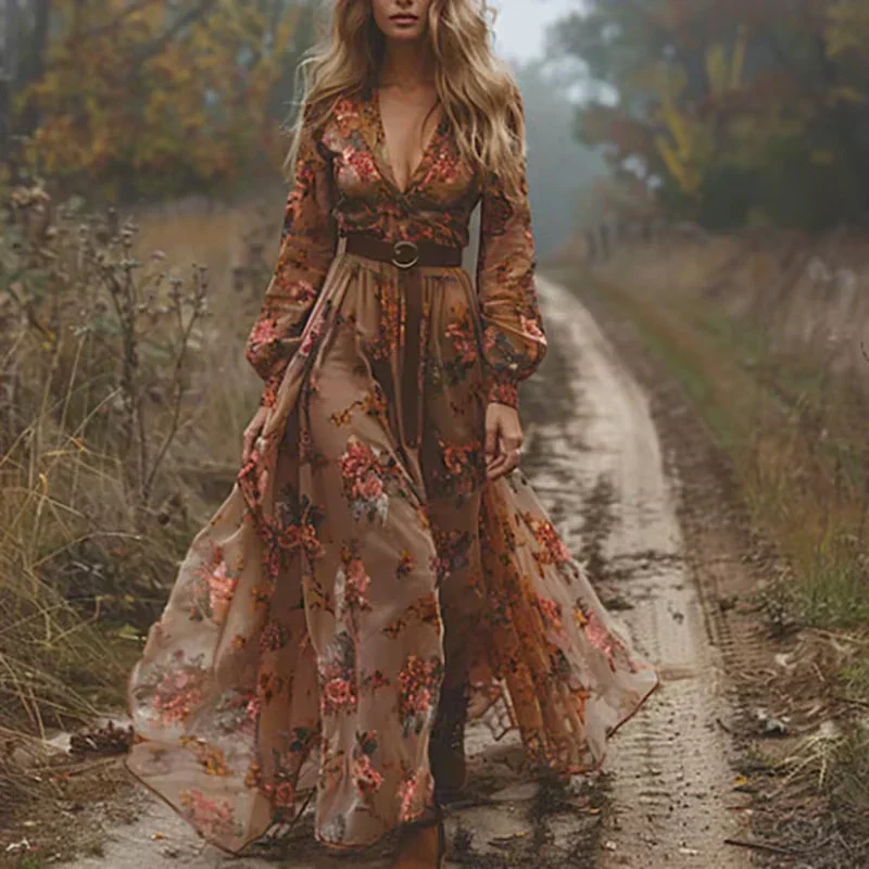 Eliana – Abito Maxi Boho con Gonna a Balze per Donna - Image 3