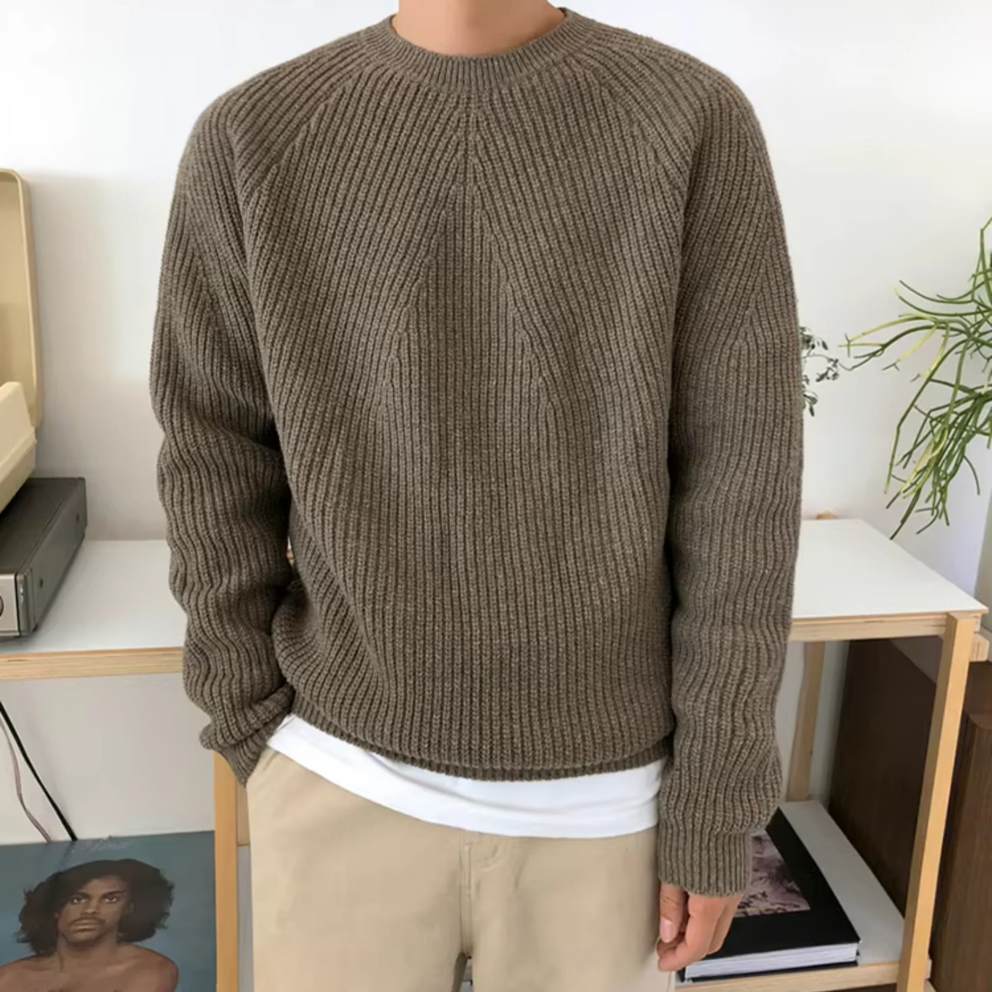 Fynara | Maglione In Cotone A Coste Da Uomo