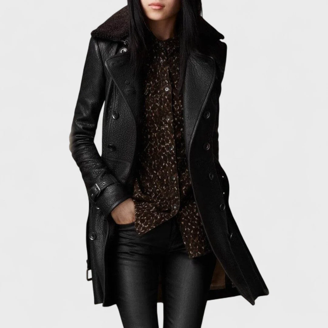 Marie - Elegante Cappotto 3/4 In Pelle - Image 2