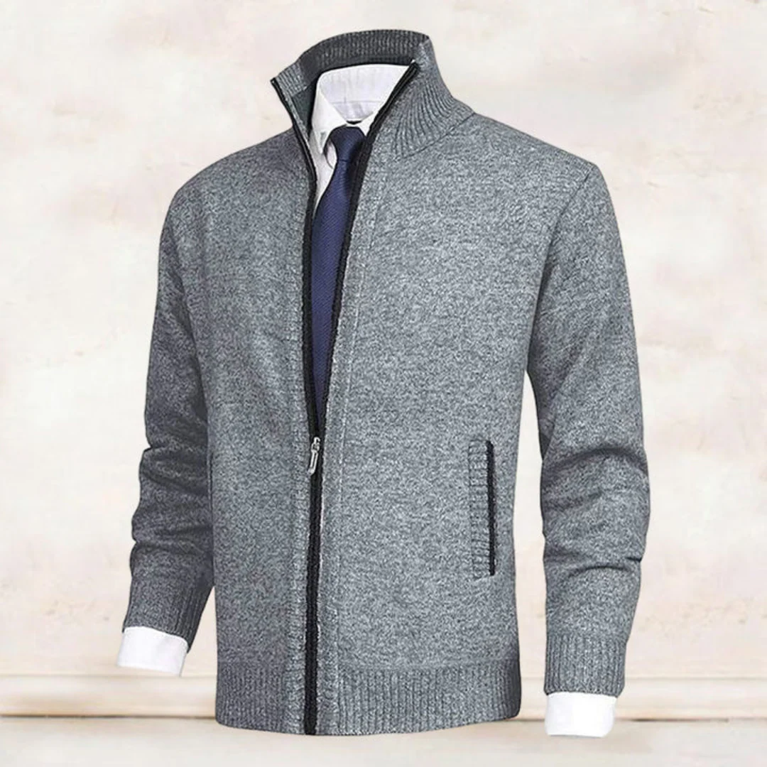 Matteo | Cardigan Collo Alto Con Zip Uomo - Image 2