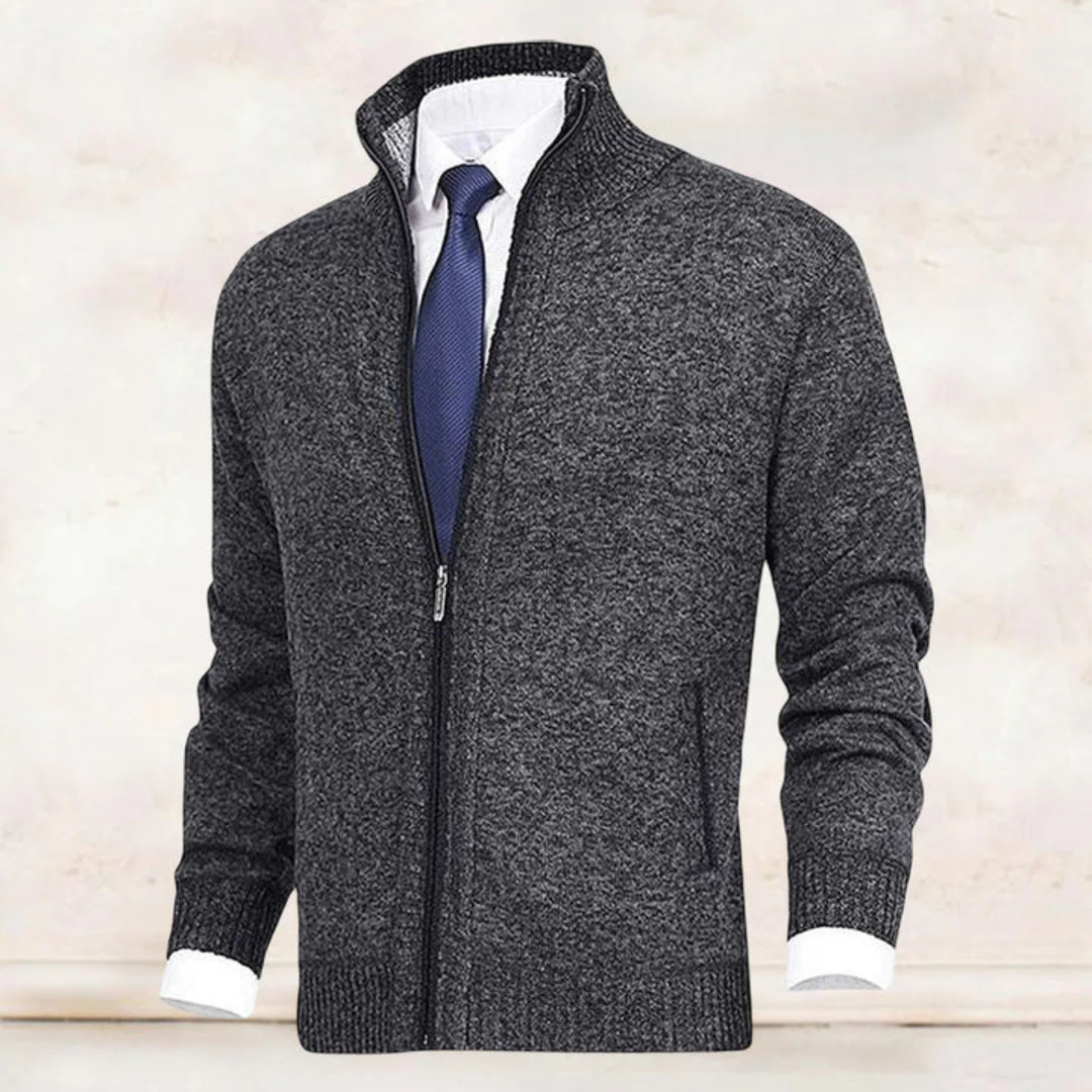 Matteo | Cardigan Collo Alto Con Zip Uomo - Image 3
