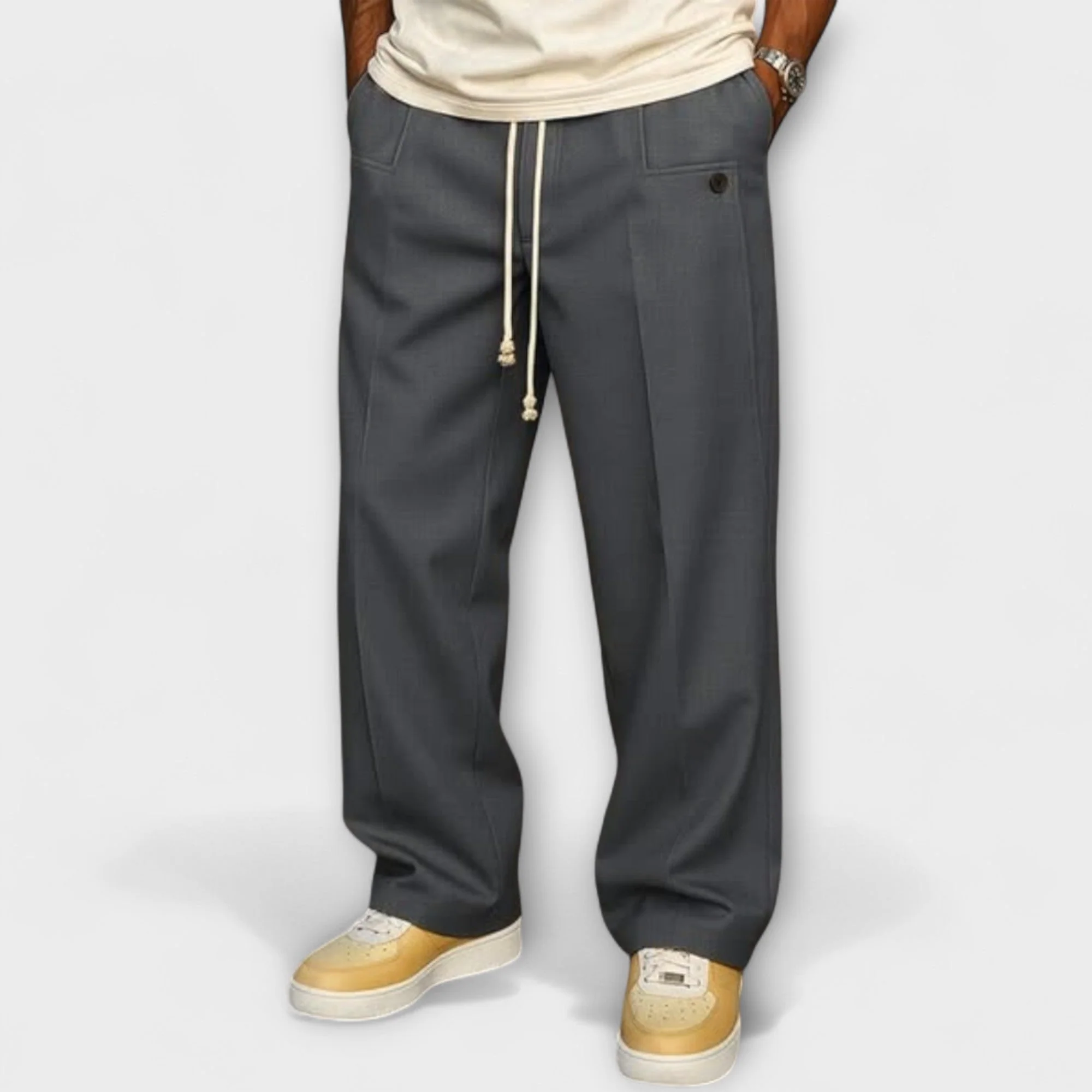 Pantaloni Eleganti Con Coulisse In Stile Urbano - Image 2