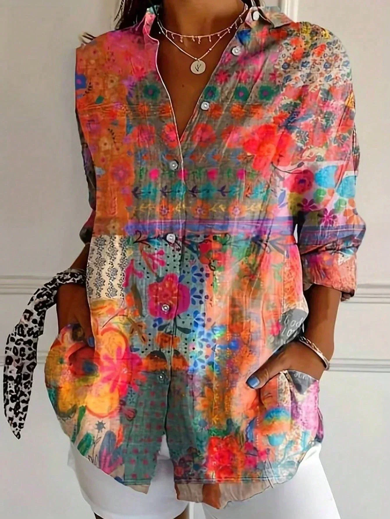 Rina | Blusa Con Fantasia Colorata - Image 2