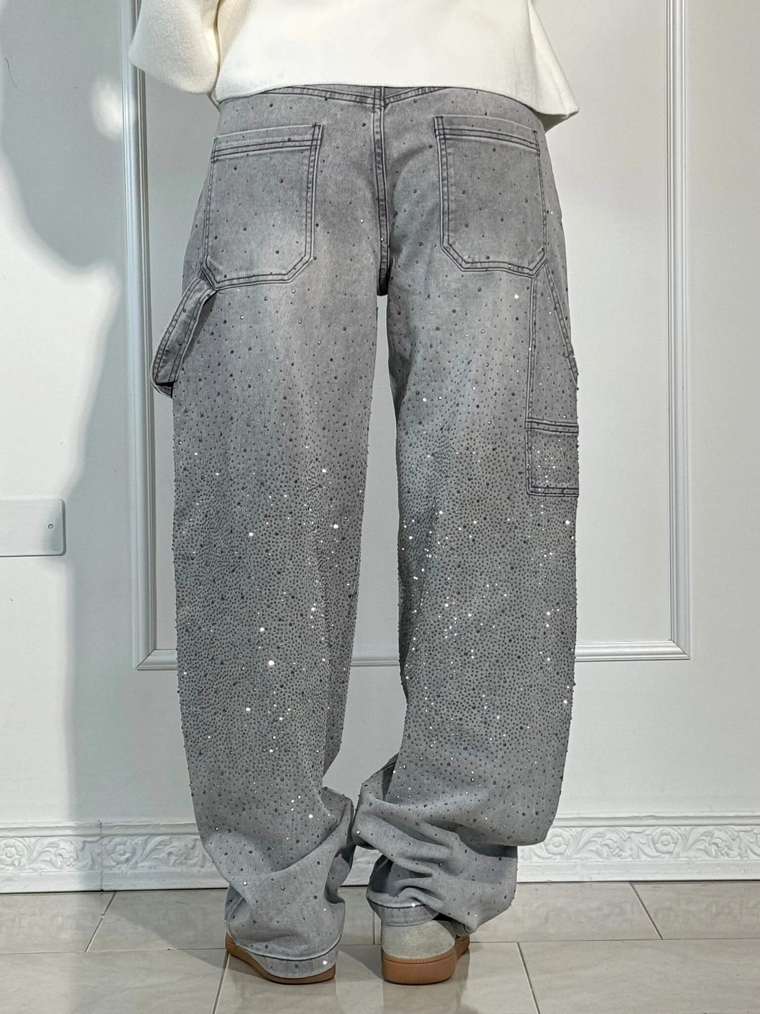 Sabrina | Jeans Balloon Larghe con Eleganti Dettagli Brillanti Autunnali - Image 9
