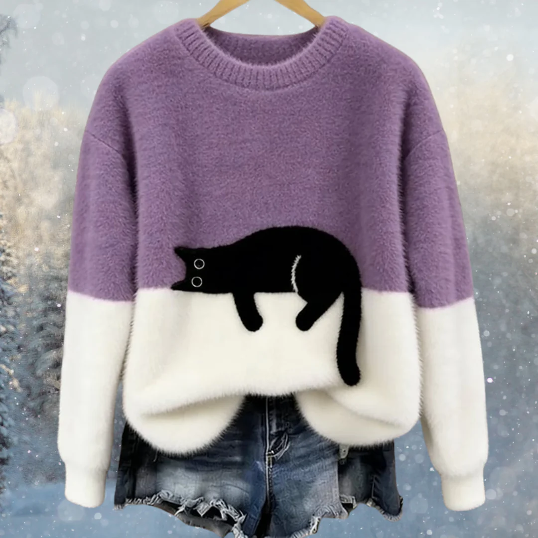Sara | Maglione Caldo Da Donna Con Motivo Gatto - Image 10