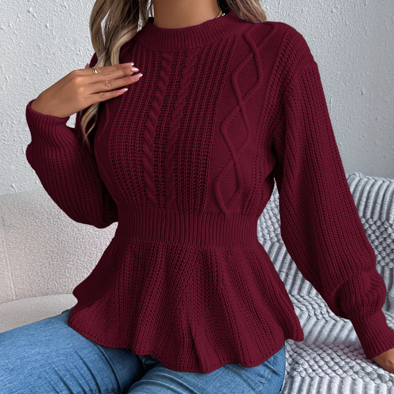 Seraphina | Maglione A Trecce Con Peplo - Image 3