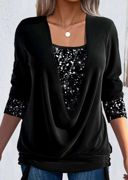 Talía | Blusa con Dettagli Luminosi e Scollo Drappeggiato - Image 2