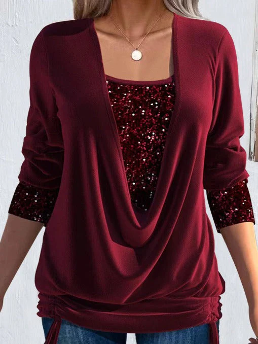 Talía | Blusa con Dettagli Luminosi e Scollo Drappeggiato - Image 4