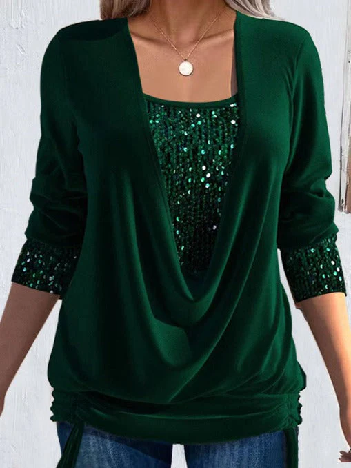 Talía | Blusa con Dettagli Luminosi e Scollo Drappeggiato - Image 7