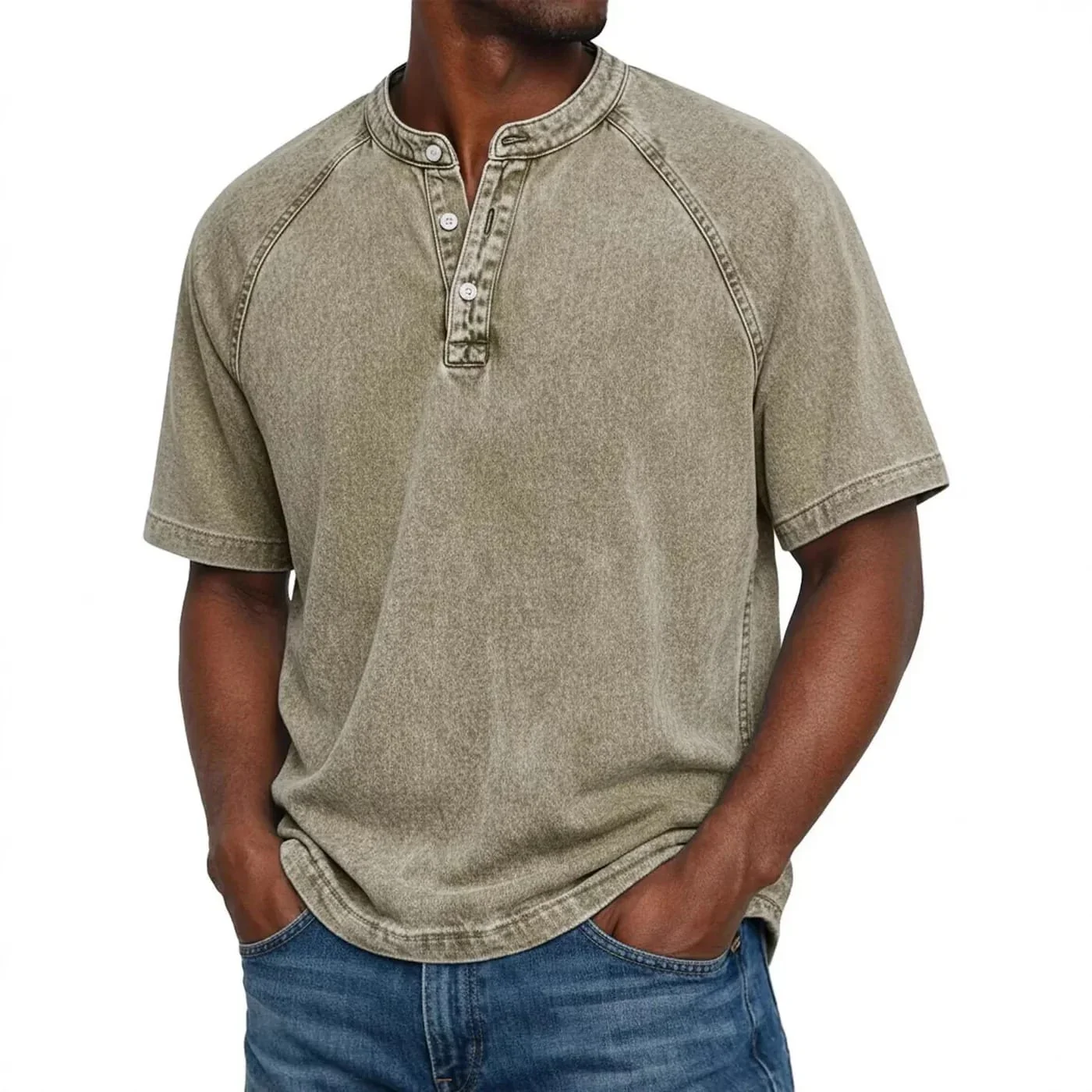 Theo | Maglietta Henley Raglan Vintage - Image 2
