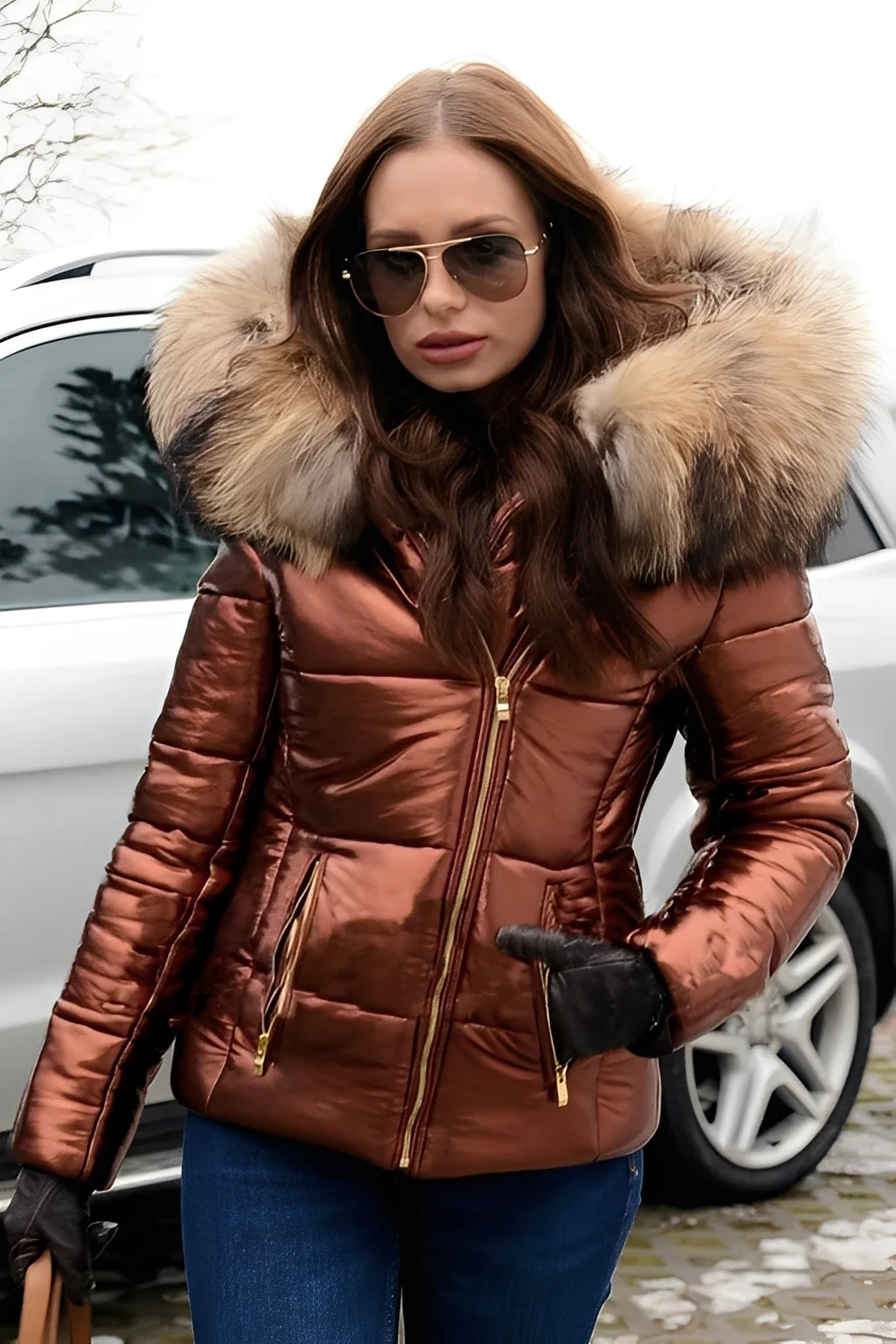 Tiffany - Elegante Calda Giacca In Piuma Da Donna - Image 2