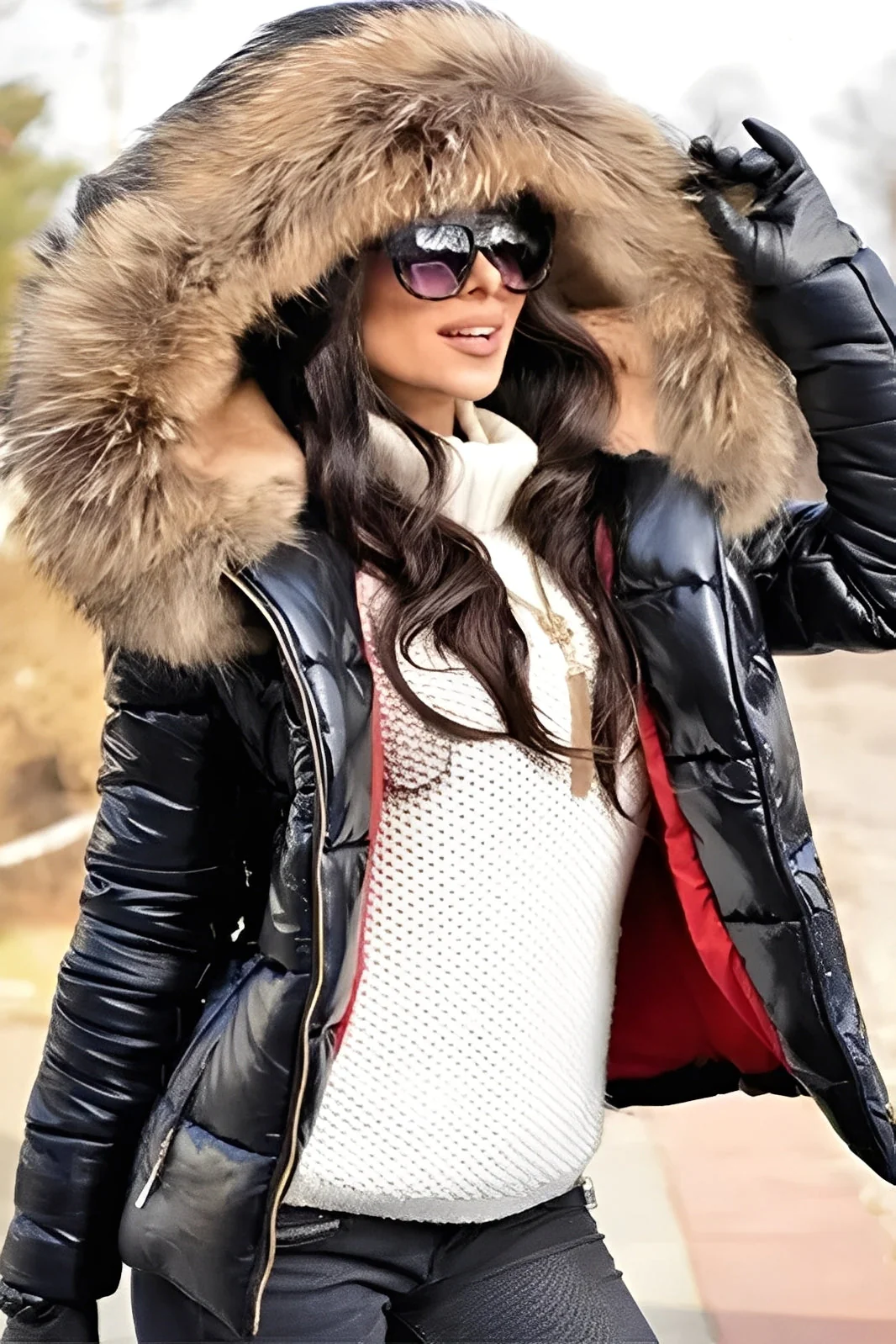 Tiffany - Elegante Calda Giacca In Piuma Da Donna - Image 3