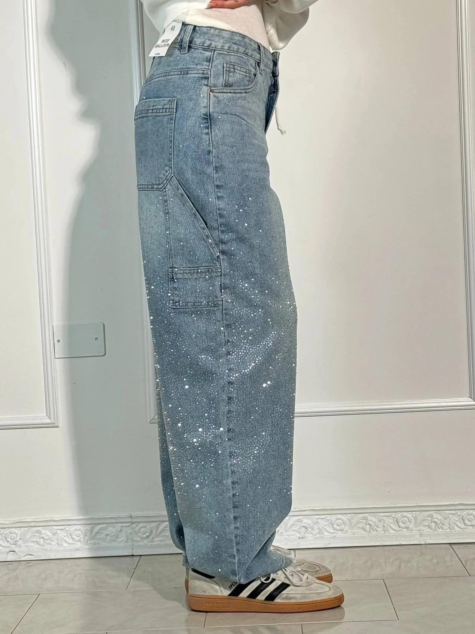 Uva - Jeans Donna Baggy Effetto Paint Urban - Image 6