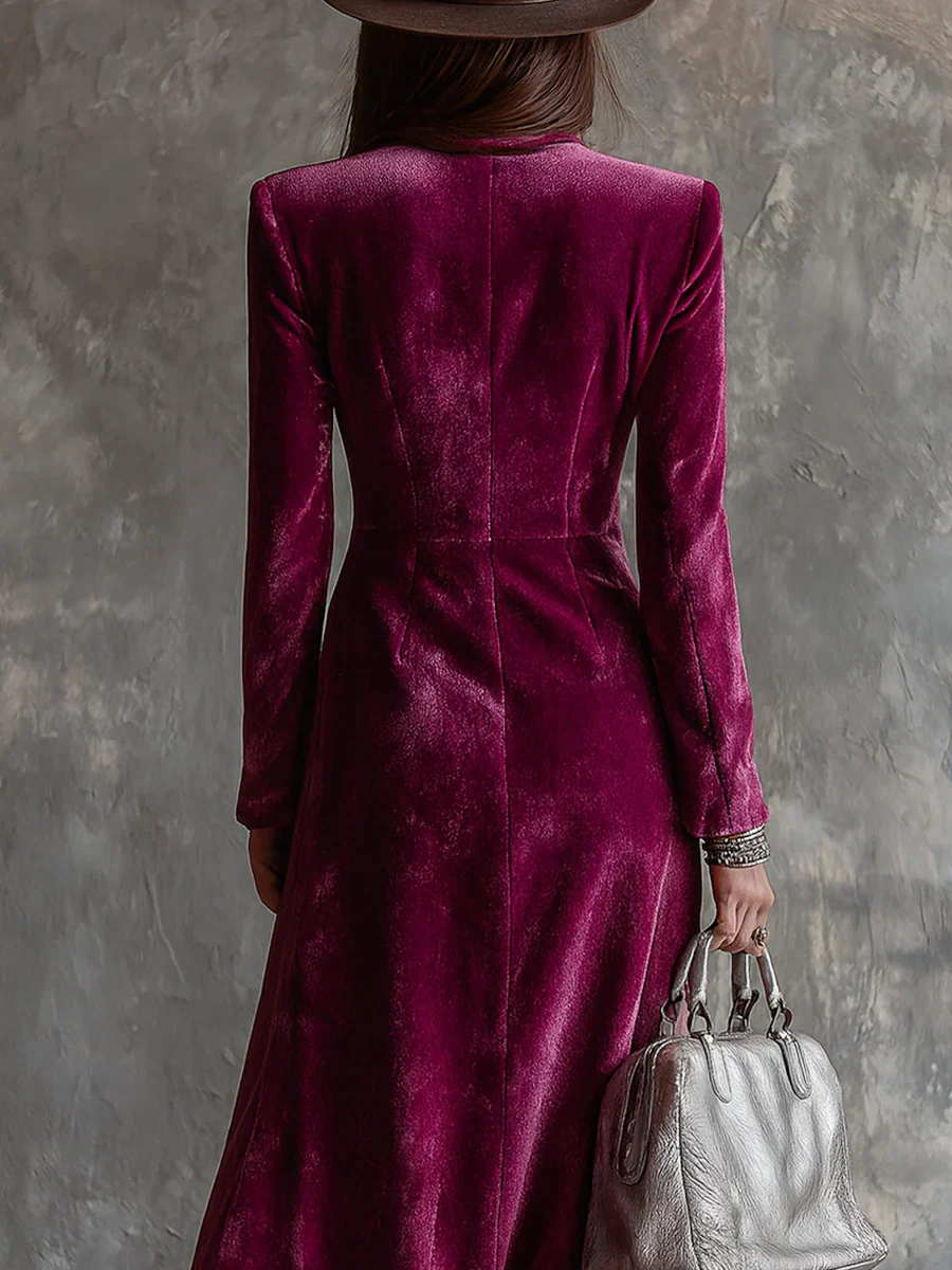 Vera | Abito blazer lungo in velluto - Image 3